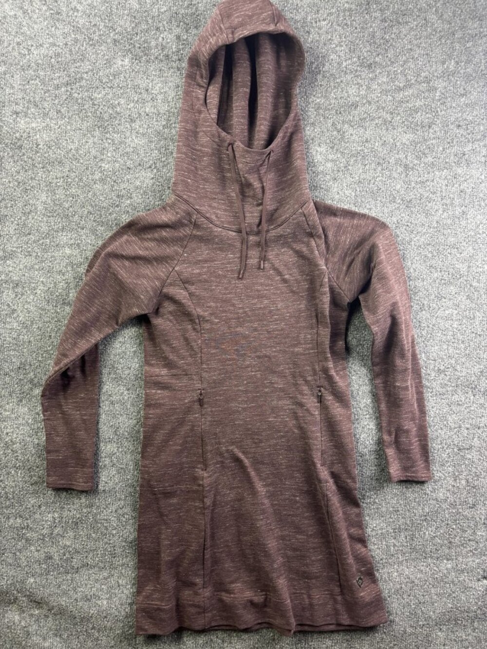 Kuhl Lea Sweater Dress Womens S Purple Hooded Long Sleeve Zip Pockets Casual